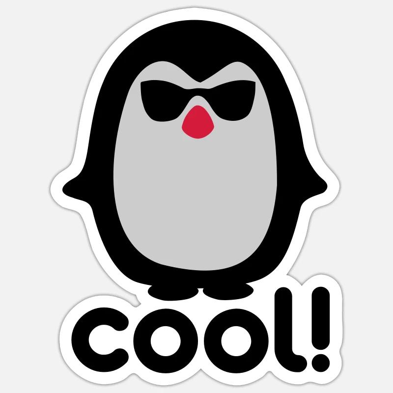 Cool pinguin - Sticker size S (10 x 10 cm) - white matte