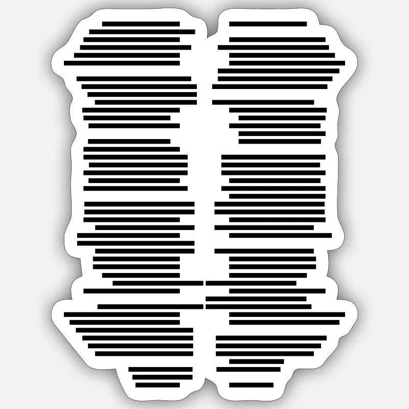 rayures graphique - Sticker taille S (10 x 10 cm) - blanc mat