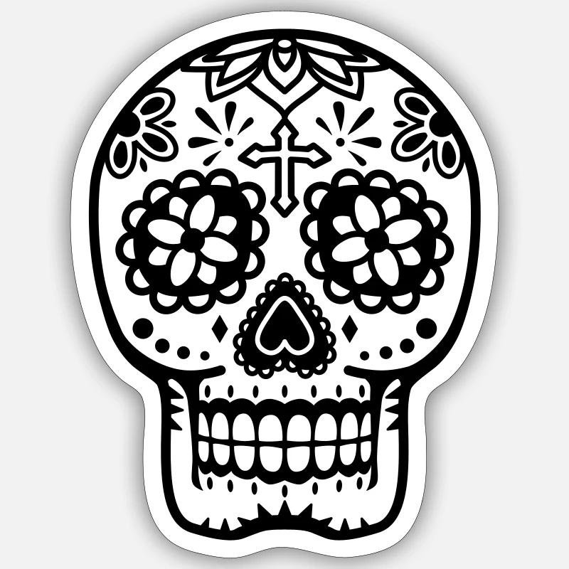 Tête de mort - Sticker taille S (10 x 10 cm) - blanc mat