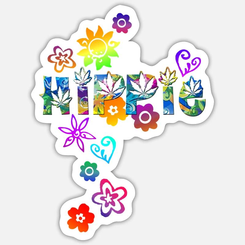 HIPPIE - Sticker size S (10 x 10 cm) - white matte