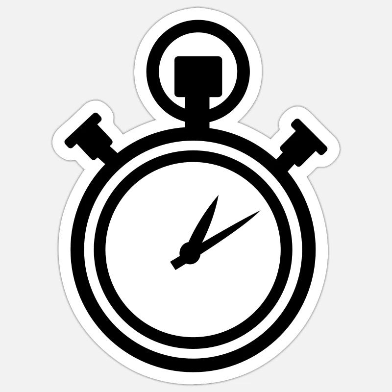 Stop watch - Sticker size S (10 x 10 cm) - white matte