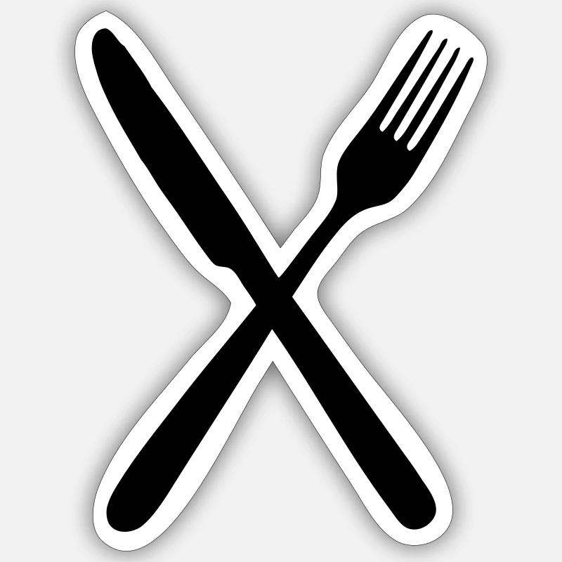 Fork and knife Sticker size S (10 x 10 cm)