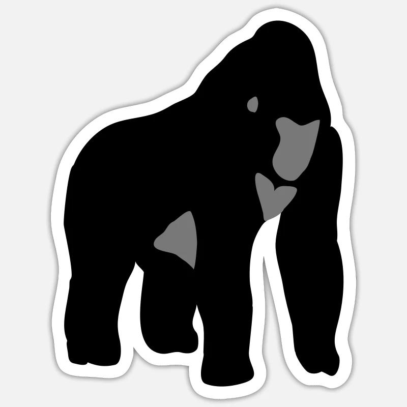 Gorilla Monkey Ape - Sticker size S (10 x 10 cm) - white matte