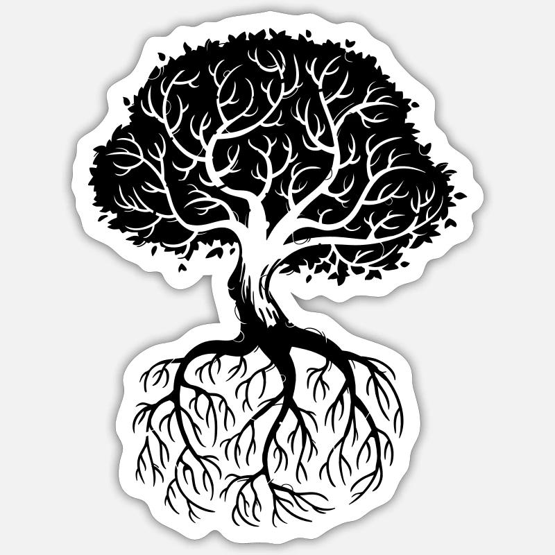 Roots - Sticker taille S (10 x 10 cm) - blanc mat