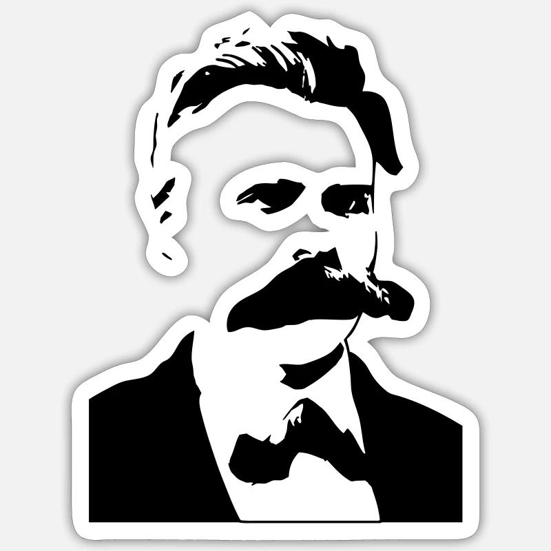 Friedrich Nietzsche - Sticker size S (10 x 10 cm) - white matte