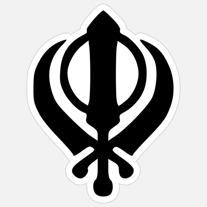 Sikh Khanda - Sticker Größe S (10 x 10 cm) - Mattweiß