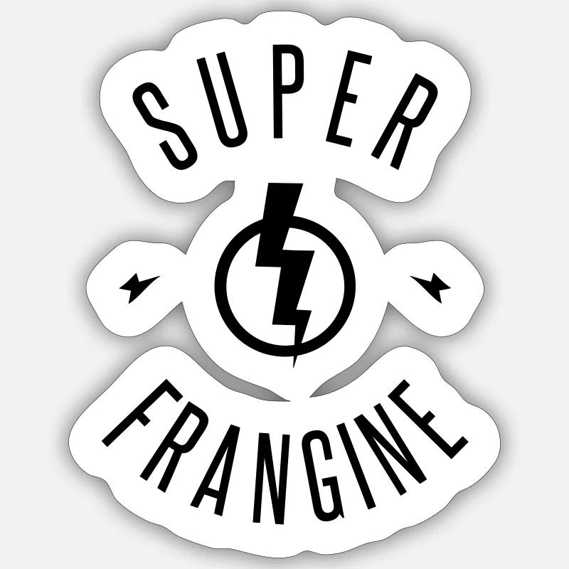 SUPER FRANGINE - Sticker taille S (10 x 10 cm) - blanc mat
