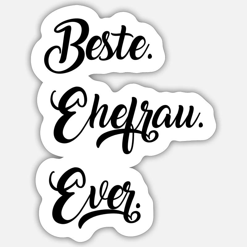 Ehefrau - Sticker Größe S (10 x 10 cm) - Mattweiß