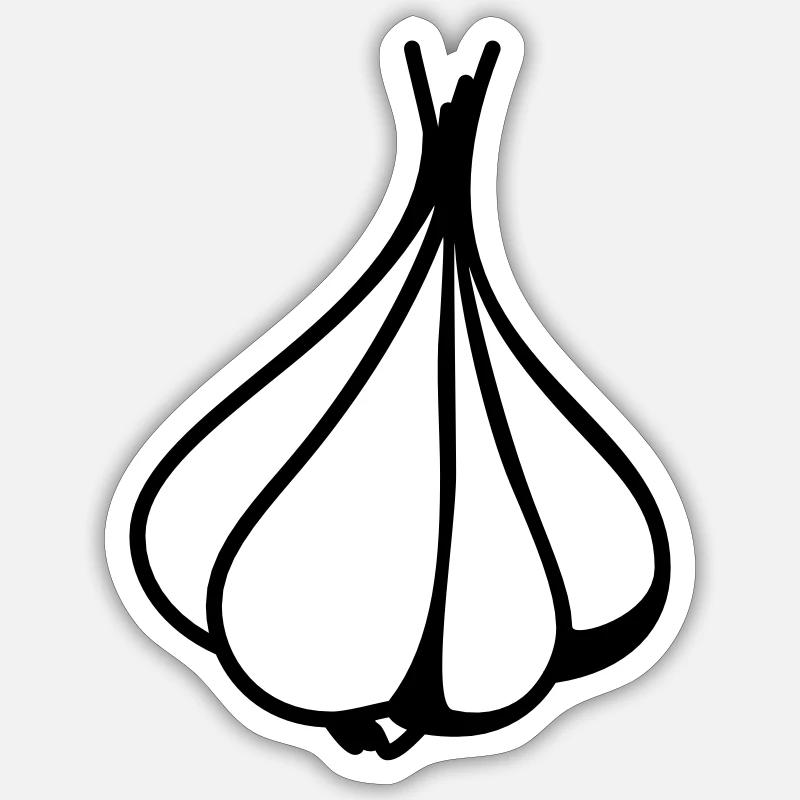 Knoblauch - Sticker size S (10 x 10 cm) - white matte