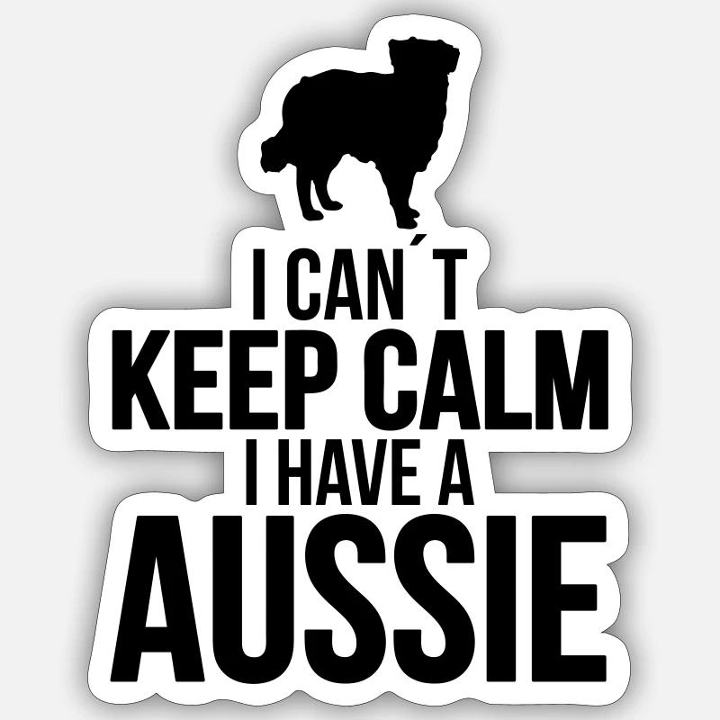 Nie mogę KEEP CALM Pies australijski mówiący Wilsigns Naklejka rozmiar S (10 x 10 cm)