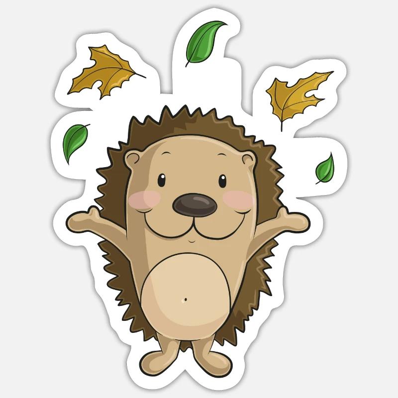 Igel Comic - Sticker Größe S (10 x 10 cm) - Mattweiß