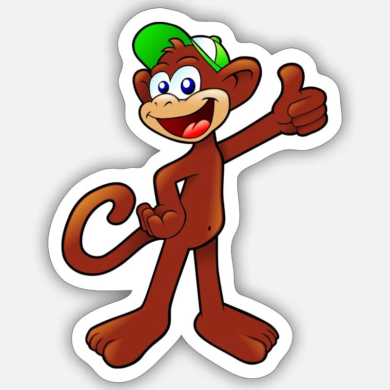 Affe - Sticker Größe S (10 x 10 cm) - Mattweiß