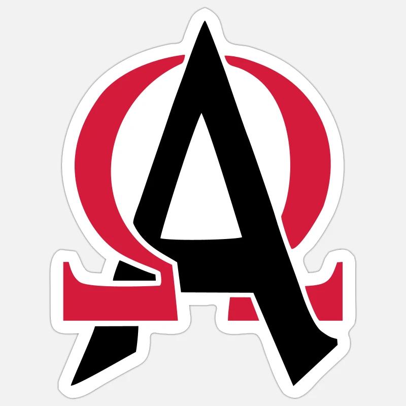 Alpha & Omega - Sticker taille S (10 x 10 cm) - blanc mat