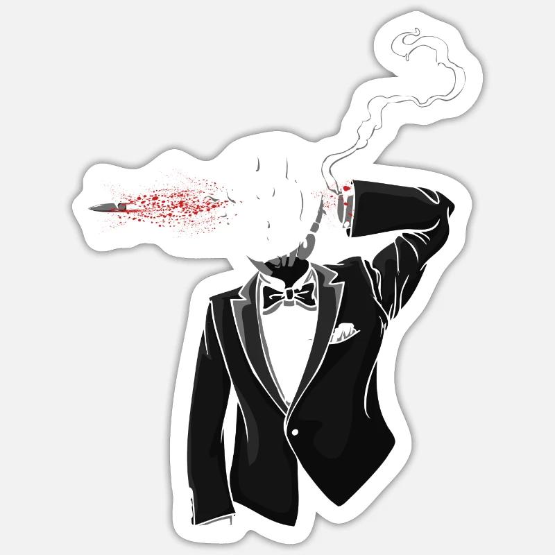 Smoking kills - Sticker taille S (10 x 10 cm) - blanc mat