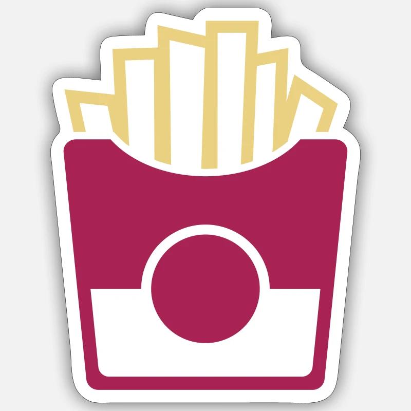 frites Pommer - Sticker taille S (10 x 10 cm) - blanc mat