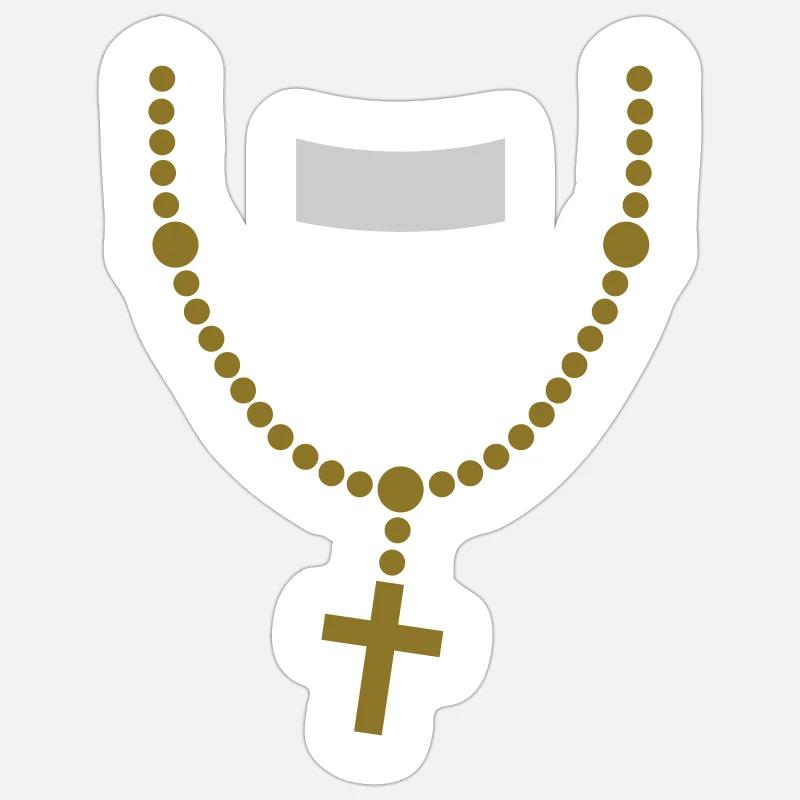 large_please_priest_vector - Sticker size S (10 x 10 cm) - white matte