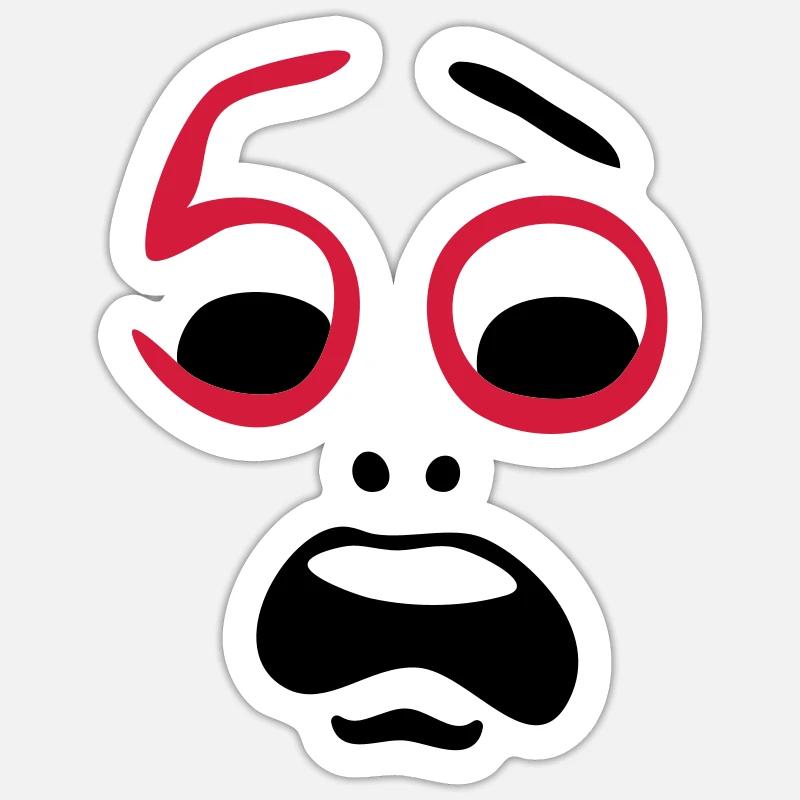 Aide, 50 ans! - Sticker taille S (10 x 10 cm) - blanc mat