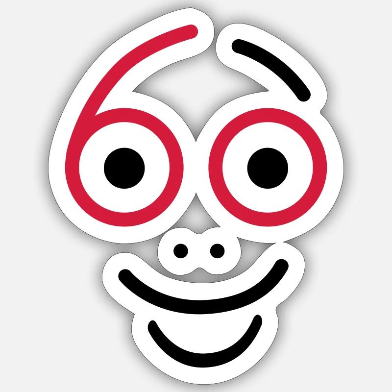 Superbe, 60 ans! - Sticker taille S (10 x 10 cm) - blanc mat