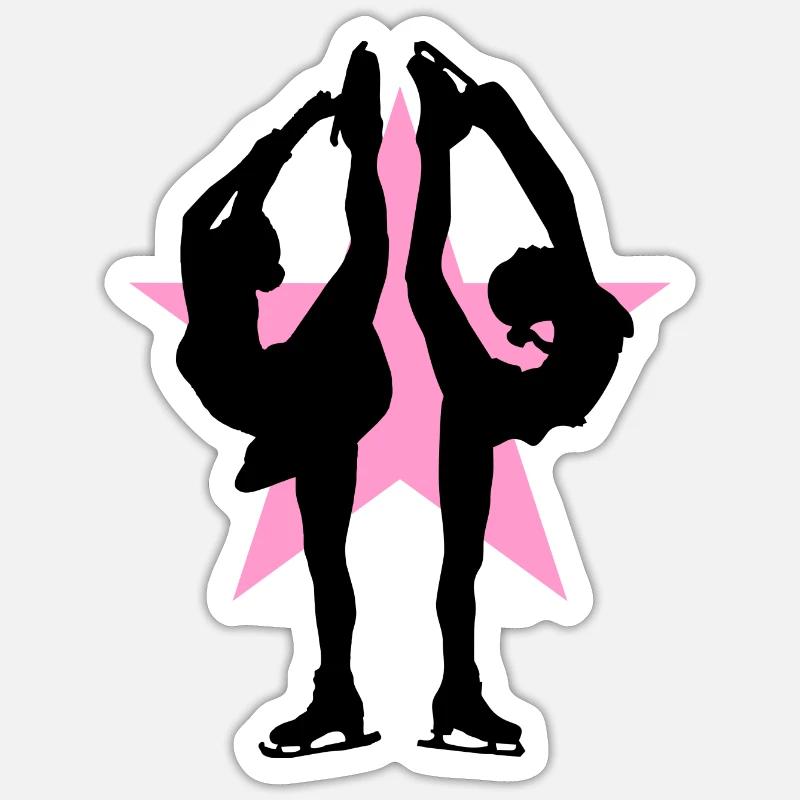 Figure skating Ice skating Ice dance figures - Sticker size S (10 x 10 cm) - white matte