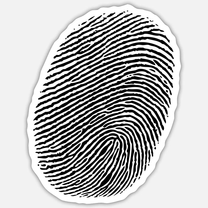 Finger - empreintes digitales - Sticker taille S (10 x 10 cm) - blanc mat