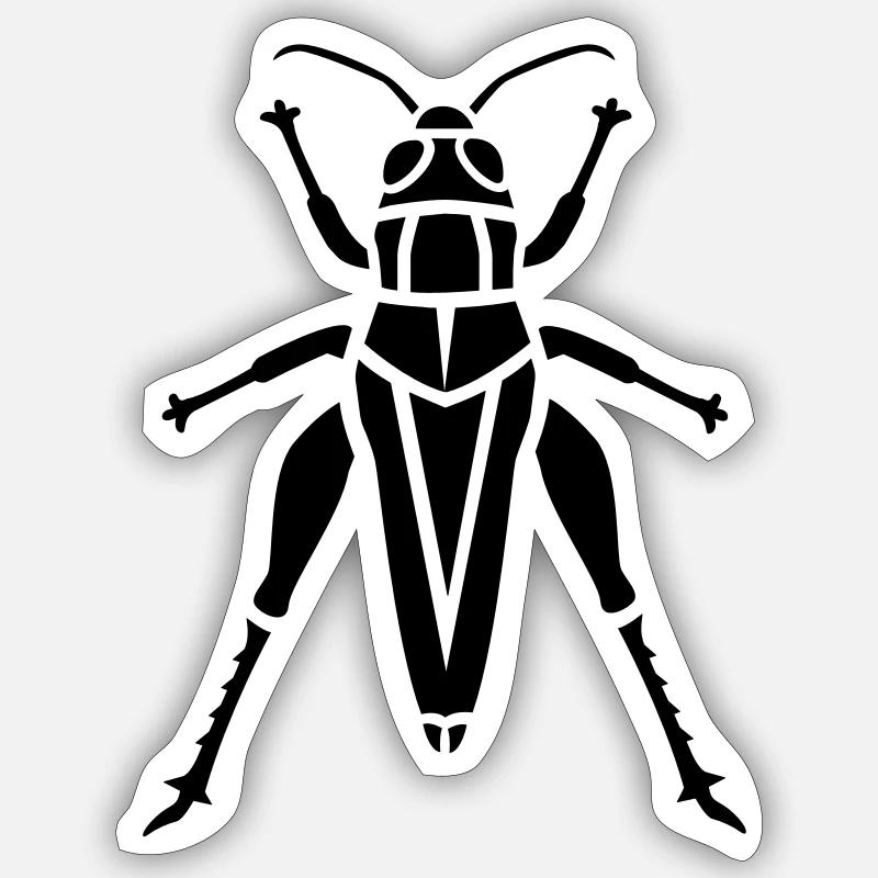 Insectes - Grasshopper Sticker taille S (10 x 10 cm)