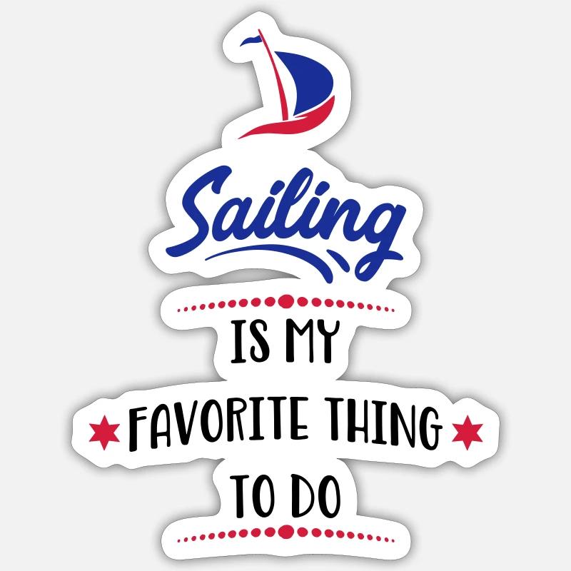 navigation à voile - Sticker taille S (10 x 10 cm) - blanc mat