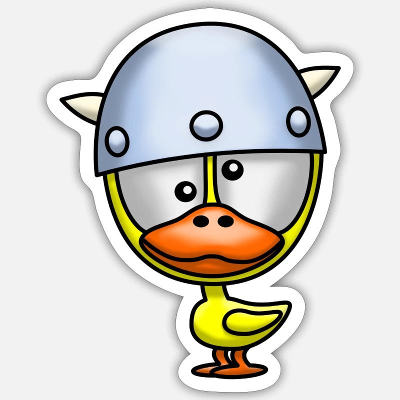 Viking Duck - Sticker size S (10 x 10 cm) - white matte