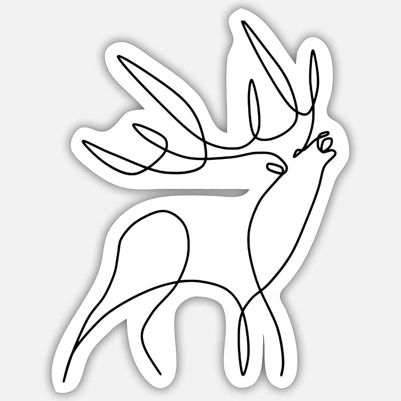 Hirsch - Sticker Größe S (10 x 10 cm) - Mattweiß