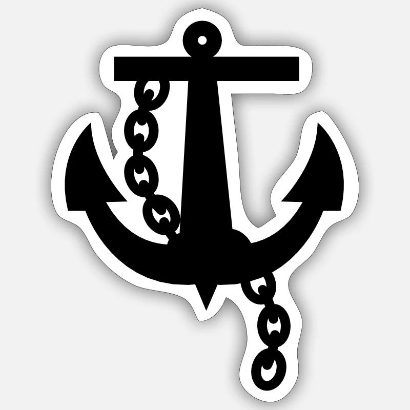 ancre de marine conception simple de rockabilly Sticker taille S (10 x 10 cm)