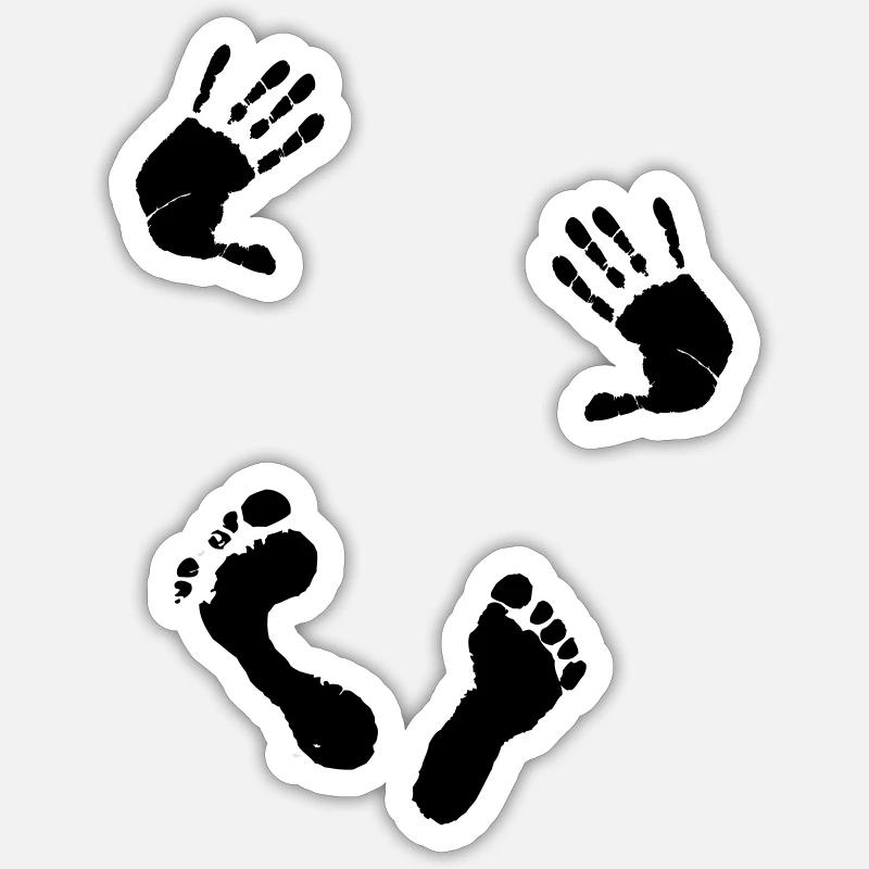 Bébé mains mère enceinte bébé Sticker taille S (10 x 10 cm)
