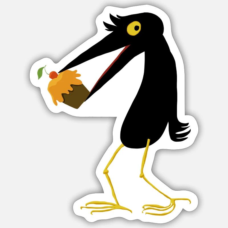 Kuchenvogel - Sticker Größe S (10 x 10 cm) - Mattweiß