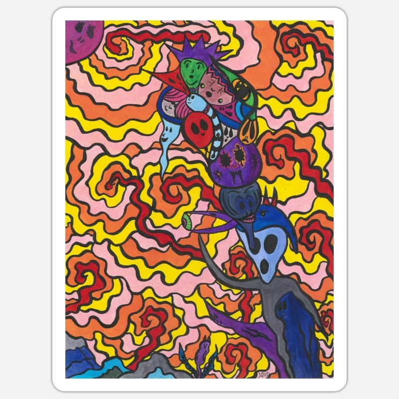 Psychedelic rod worm without LSD Sticker size S (10 x 10 cm)