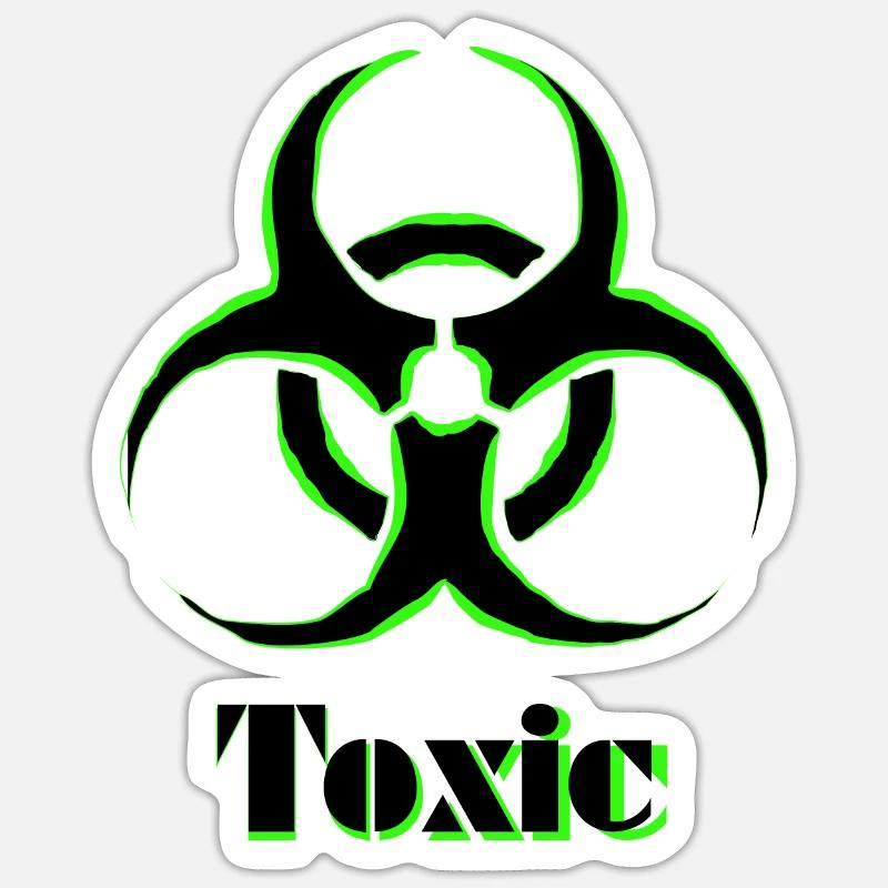 Toxique - Sticker taille S (10 x 10 cm) - blanc mat
