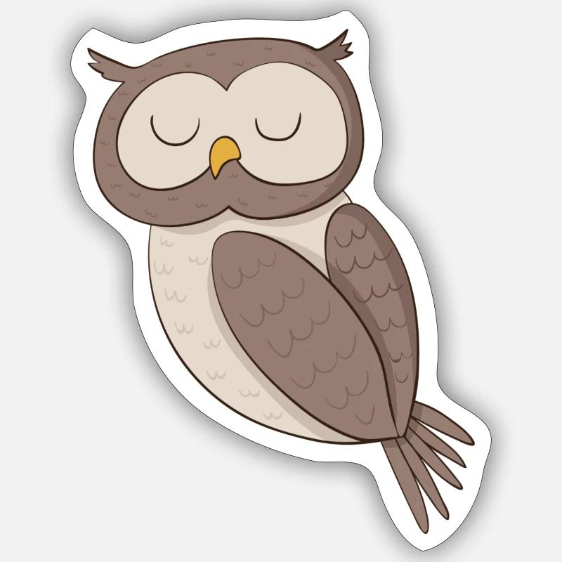 Vogel Eule - Sticker Größe S (10 x 10 cm) - Mattweiß