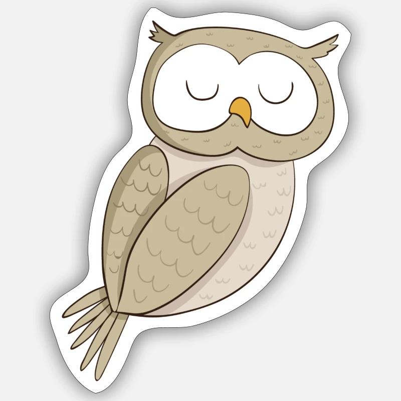 Lustige Eule Comic Sticker Größe S (10 x 10 cm)
