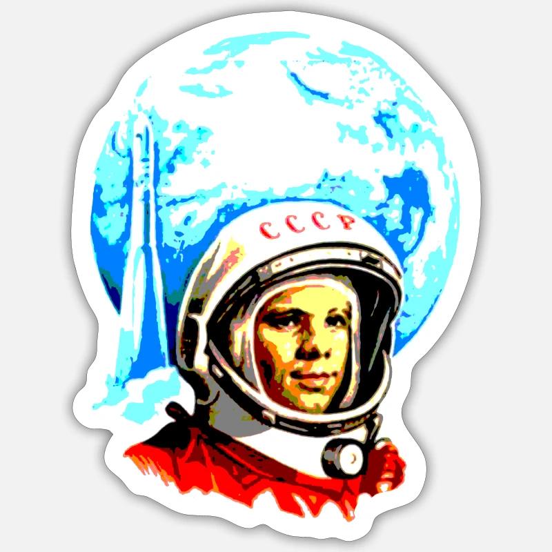 cosmonaut - Sticker taille S (10 x 10 cm) - blanc mat