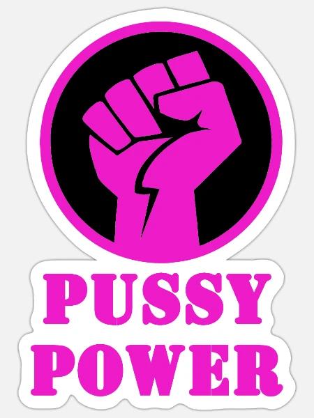 Pussy Power - Sticker Größe S (10 x 10 cm) - Mattweiß