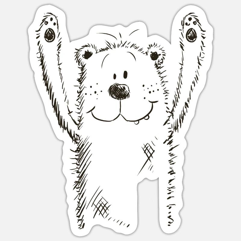 Witzer Bär I Bärchen I Teddy I Eisbär Comic - Sticker Größe S (10 x 10 cm) - Mattweiß