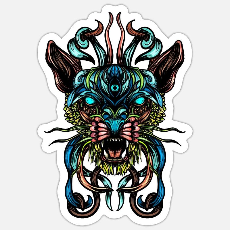 Feline - Sticker size S (10 x 10 cm) - white matte