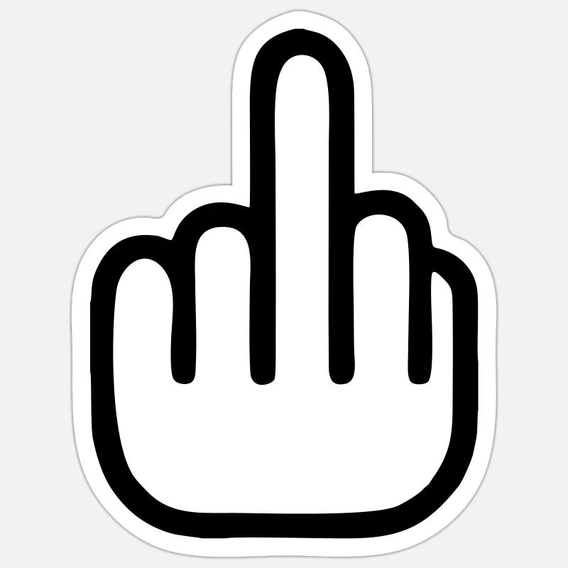 middle finger ★ Mittelfinger Sticker Größe S (10 x 10 cm)