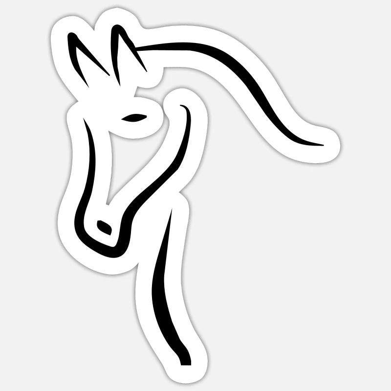 cheval - Sticker taille S (10 x 10 cm) - blanc mat