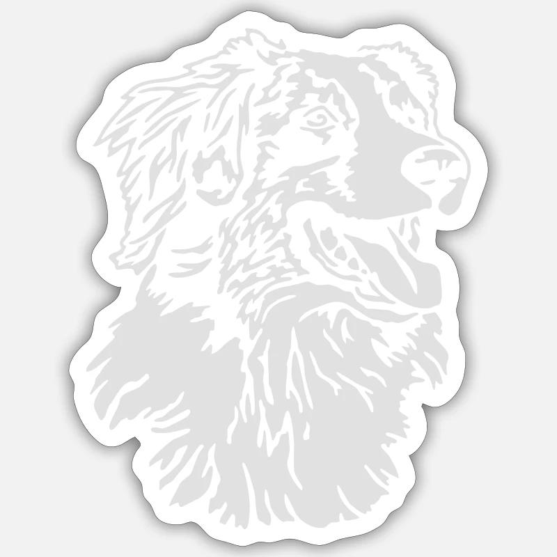 419 Australian Shepherd - Sticker formato S (10 x 10 cm) - bianco opaco
