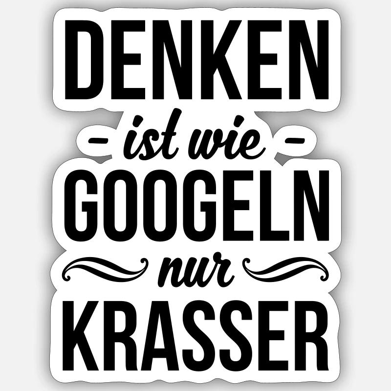 Penser, c'est comme googler, crass Sticker taille S (10 x 10 cm)