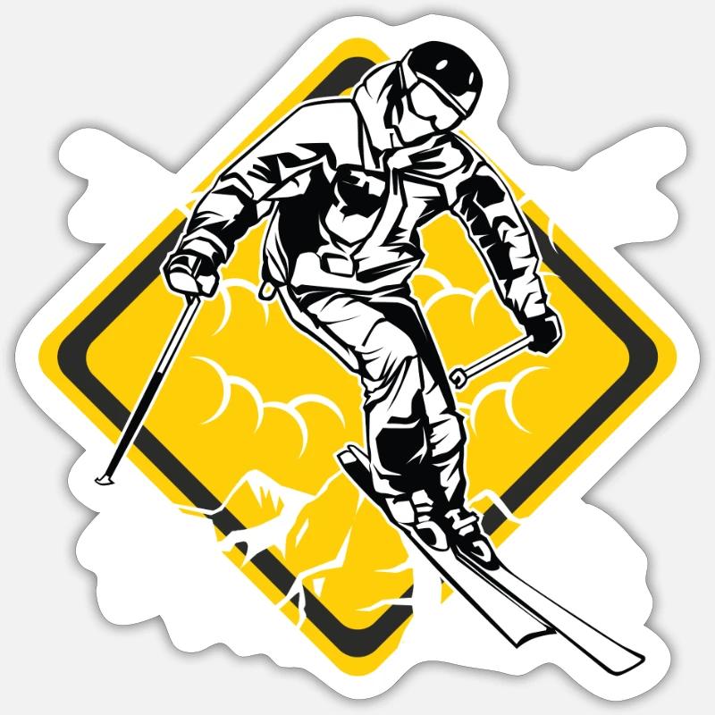 ski - Sticker size S (10 x 10 cm) - white matte