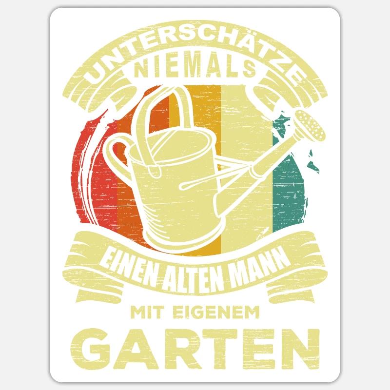 Garten Opa - Sticker Größe S (10 x 10 cm) - Mattweiß