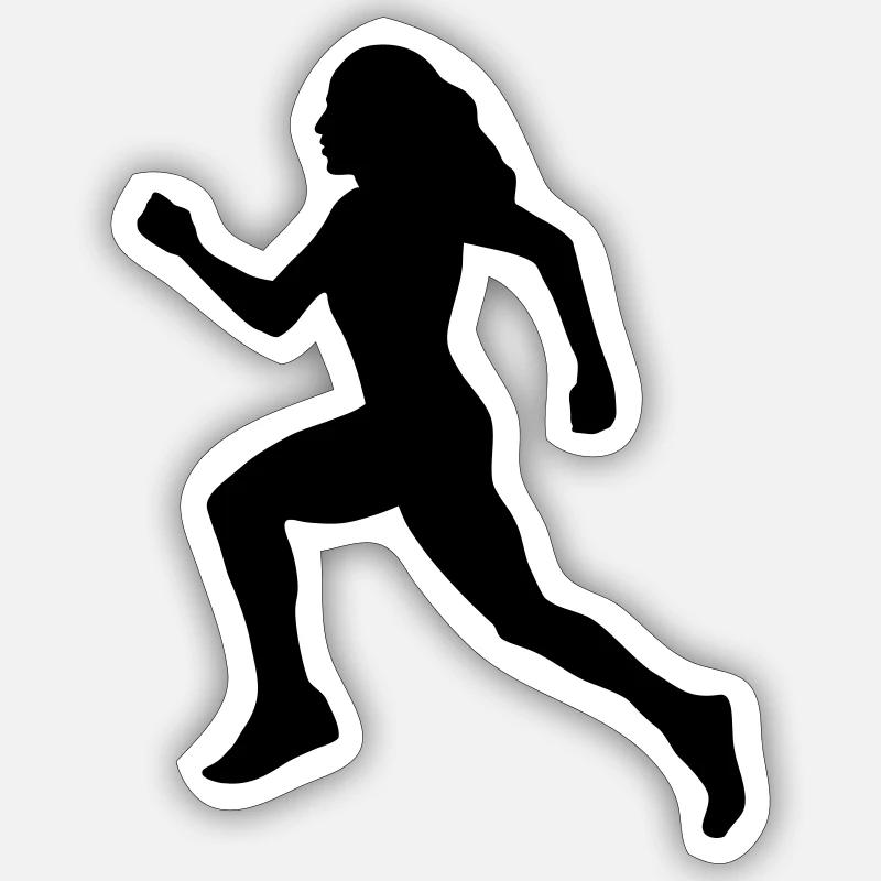 courir, coureuse, coureur Sticker taille S (10 x 10 cm)