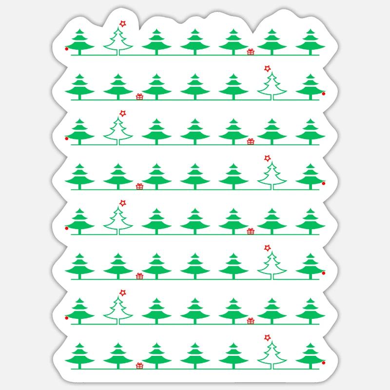 Modèle de sapin de Noël - Sticker taille S (10 x 10 cm) - blanc mat