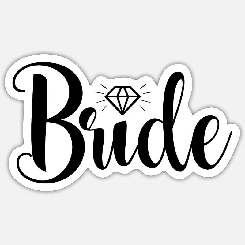 Bride - diamant - Sticker taille S (10 x 10 cm) - blanc mat