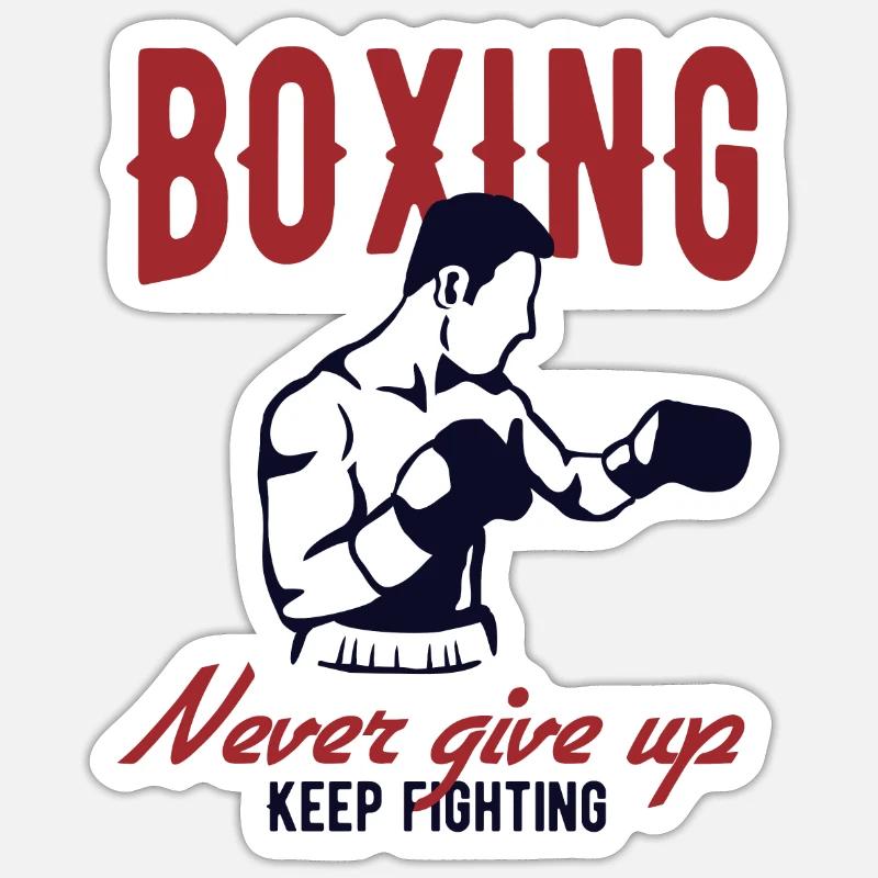 BOXE BOXE BOXE BOXE BOXE BOXE BOXE - Sticker taille S (10 x 10 cm) - blanc mat
