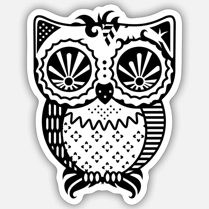 Patchwork owl Sticker size S (10 x 10 cm)